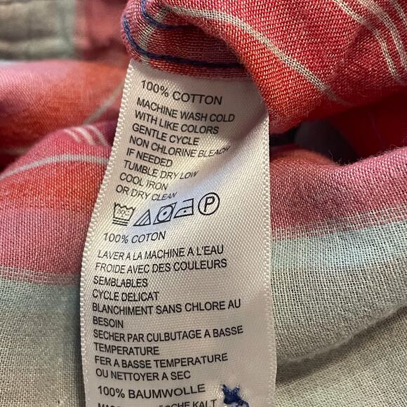 Tommy Bahama Double Faced Button Shirt Mens XL Red Blue Plaid Cotton Western - Picture 6 of 8